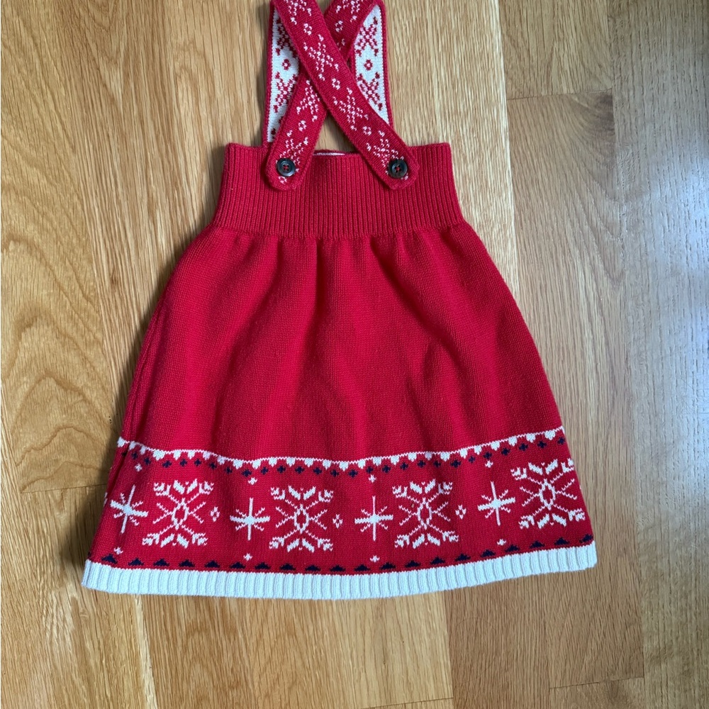 Hanna Andersson Red Snowflake Dress 2T Perfect Condition! Holiday Perfection!!